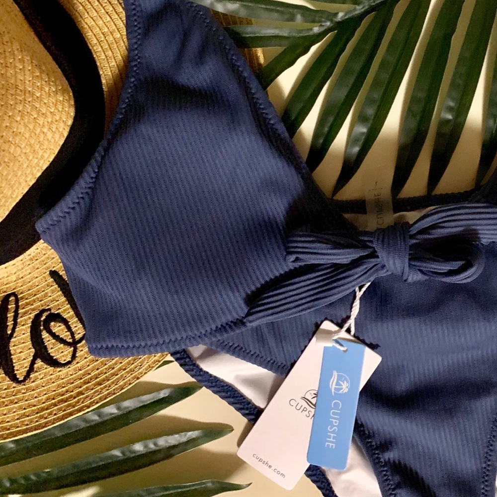 Cupshe Deep Love Ribbed Bikini Set - NWT - Picture 6 of 8